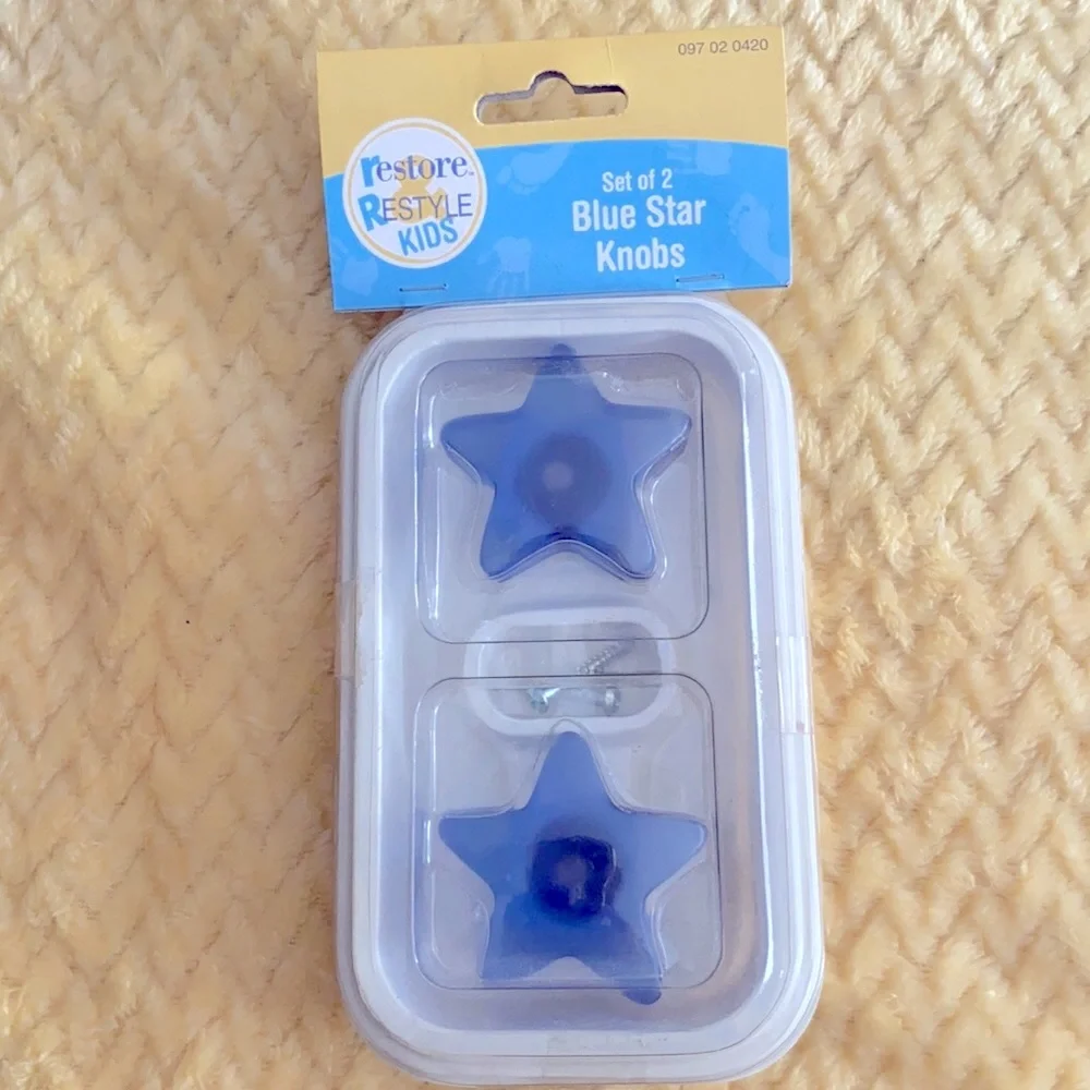 Blue Star Knob for Nursery set of 2